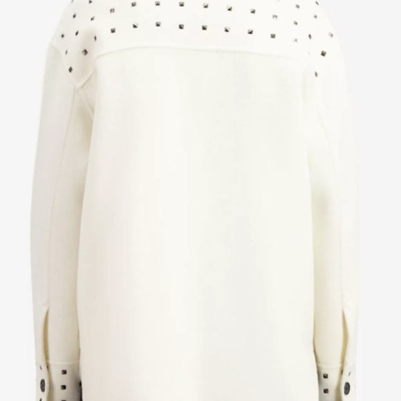 NWT The Kooples White Studded Jacket Shacket | Size EU 2 / US M - Picture 12 of 13